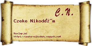 Czeke Nikodém névjegykártya